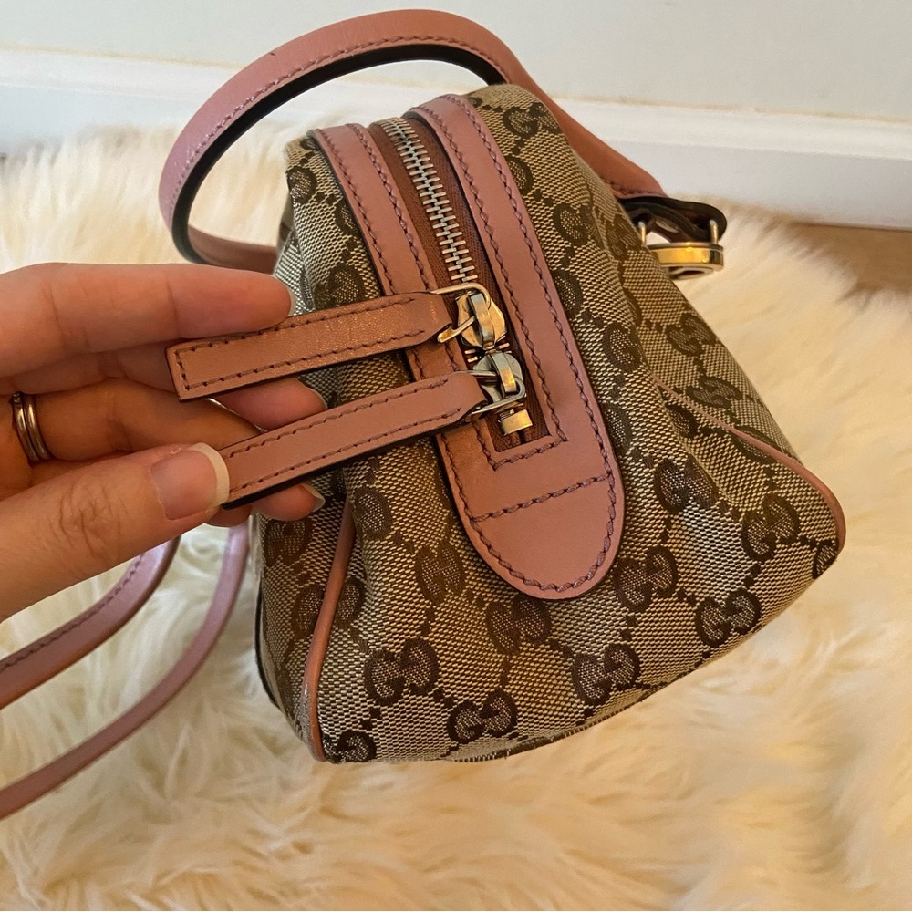 Gucci Brown GG Canvas Twins Shoulder Bag Beige/Pink - Picture 9 of 14